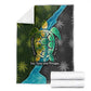 Sea Turtle Sao Tome and Principe Blanket Ocean Tide and Tropical Palm - African Pride