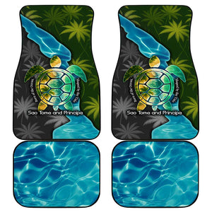 Sea Turtle Sao Tome and Principe Car Mats Ocean Tide and Tropical Palm - African Pride