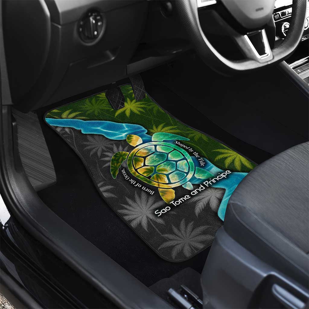 Sea Turtle Sao Tome and Principe Car Mats Ocean Tide and Tropical Palm - African Pride