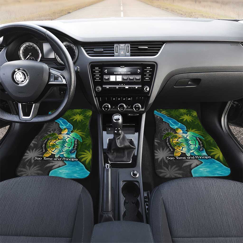 Sea Turtle Sao Tome and Principe Car Mats Ocean Tide and Tropical Palm - African Pride
