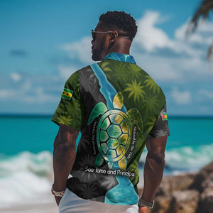Sea Turtle Sao Tome and Principe Hawaiian Shirt Ocean Tide and Tropical Palm - African Pride