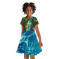 Sea Turtle Sao Tome and Principe Kid Short Sleeve Dress Ocean Tide and Tropical Palm - African Pride