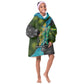Sea Turtle Sao Tome and Principe Kid Wearable Blanket Hoodie Ocean Tide and Tropical Palm - African Pride