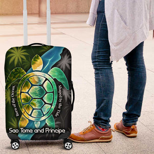 Sea Turtle Sao Tome and Principe Luggage Cover Ocean Tide and Tropical Palm - African Pride