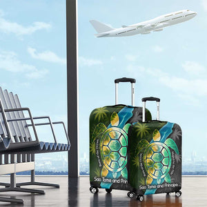 Sea Turtle Sao Tome and Principe Luggage Cover Ocean Tide and Tropical Palm - African Pride