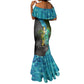 Sea Turtle Sao Tome and Principe Mermaid Dress Ocean Tide and Tropical Palm - African Pride