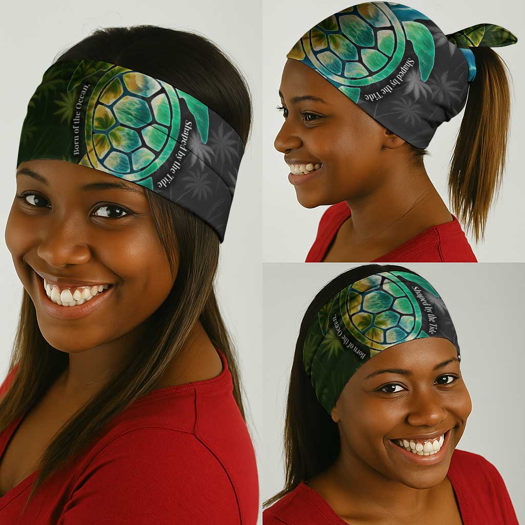 Sea Turtle Sao Tome and Principe Neck Gaiter Ocean Tide and Tropical Palm TS04