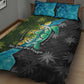 Sea Turtle Sao Tome and Principe Quilt Bed Set Ocean Tide and Tropical Palm - African Pride