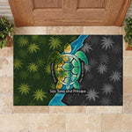 Sea Turtle Sao Tome and Principe Rubber Doormat Ocean Tide and Tropical Palm - African Pride