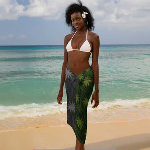 Sea Turtle Sao Tome and Principe Sarong Ocean Tide and Tropical Palm - African Pride