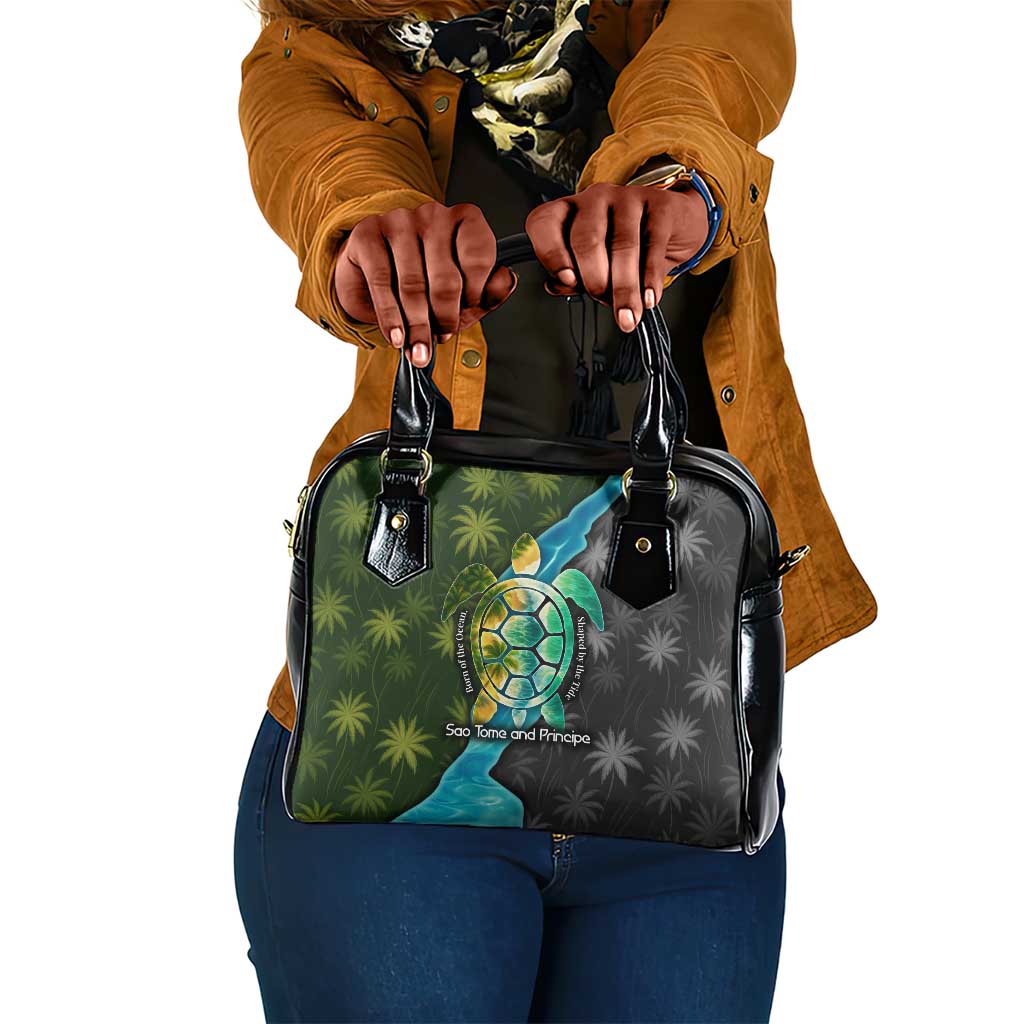 Sea Turtle Sao Tome and Principe Shoulder Handbag Ocean Tide and Tropical Palm - African Pride