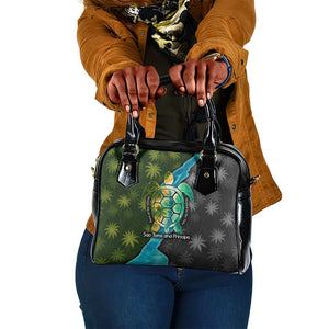 Sea Turtle Sao Tome and Principe Shoulder Handbag Ocean Tide and Tropical Palm - African Pride