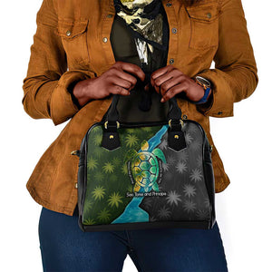 Sea Turtle Sao Tome and Principe Shoulder Handbag Ocean Tide and Tropical Palm - African Pride