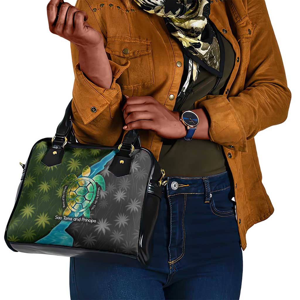 Sea Turtle Sao Tome and Principe Shoulder Handbag Ocean Tide and Tropical Palm - African Pride