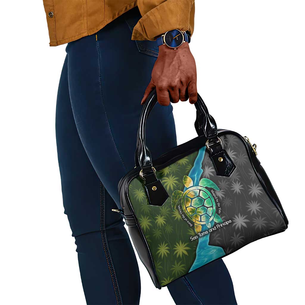 Sea Turtle Sao Tome and Principe Shoulder Handbag Ocean Tide and Tropical Palm - African Pride