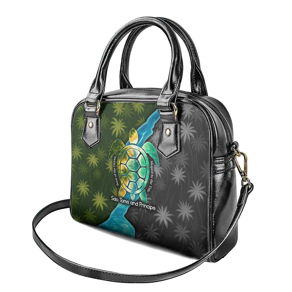 Sea Turtle Sao Tome and Principe Shoulder Handbag Ocean Tide and Tropical Palm - African Pride