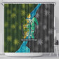 Sea Turtle Sao Tome and Principe Shower Curtain Ocean Tide and Tropical Palm - African Pride