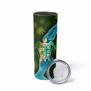 Sea Turtle Sao Tome and Principe Skinny Tumbler Ocean Tide and Tropical Palm - African Pride