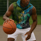 Sea Turtle Sao Tome and Principe Sleeveless Hoodie Ocean Tide and Tropical Palm - African Pride