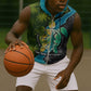 Sea Turtle Sao Tome and Principe Sleeveless Zip Hoodie Ocean Tide and Tropical Palm - African Pride