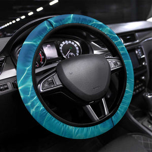 Sea Turtle Sao Tome and Principe Steering Wheel Cover Ocean Tide and Tropical Palm - African Pride