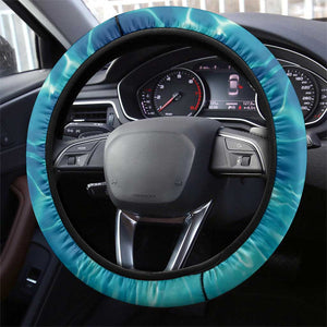 Sea Turtle Sao Tome and Principe Steering Wheel Cover Ocean Tide and Tropical Palm - African Pride