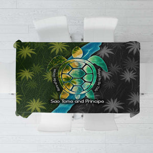 Sea Turtle Sao Tome and Principe Tablecloth Ocean Tide and Tropical Palm - African Pride