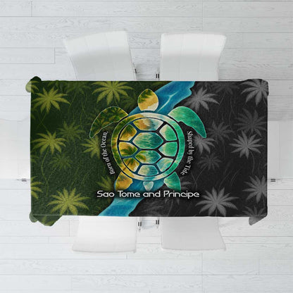 Sea Turtle Sao Tome and Principe Tablecloth Ocean Tide and Tropical Palm - African Pride