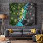 Sea Turtle Sao Tome and Principe Tapestry Ocean Tide and Tropical Palm - African Pride