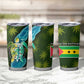 Sea Turtle Sao Tome and Principe Tumbler Cup Ocean Tide and Tropical Palm - African Pride