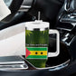 Sea Turtle Sao Tome and Principe Tumbler With Handle Ocean Tide and Tropical Palm - African Pride