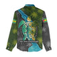 Sea Turtle Sao Tome and Principe Women Casual Shirt Ocean Tide and Tropical Palm - African Pride