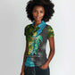 Sea Turtle Sao Tome and Principe Women Polo Shirt Ocean Tide and Tropical Palm - African Pride