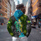Sea Turtle Sao Tome and Principe Zip Hoodie Ocean Tide and Tropical Palm - African Pride