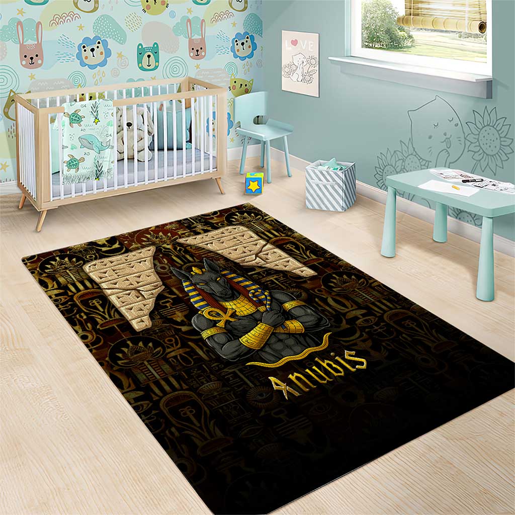 Anubis Egypt Area Rug Ancient Hieroglyph Pharaoh Spirit - African Pride