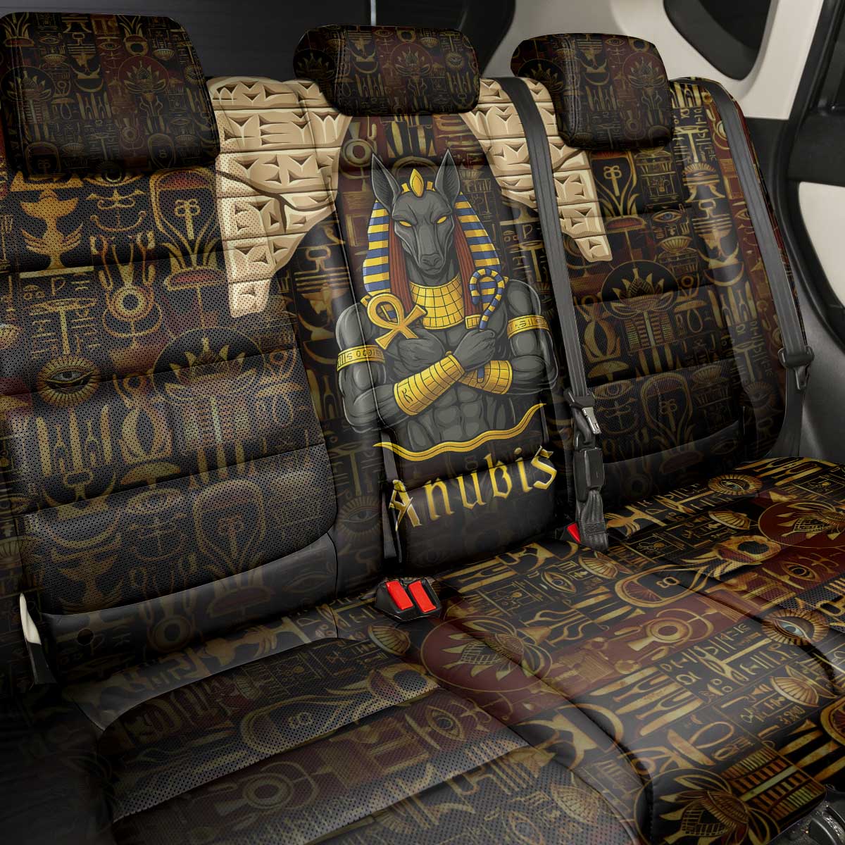 Anubis Egypt Back Car Seat Cover Ancient Hieroglyph Pharaoh Spirit - African Pride