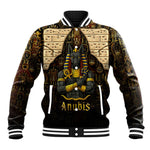 Anubis Egypt Baseball Jacket Ancient Hieroglyph Pharaoh Spirit - African Pride
