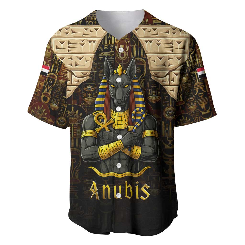 Anubis Egypt Baseball Jersey Ancient Hieroglyph Pharaoh Spirit - African Pride