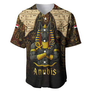 Anubis Egypt Baseball Jersey Ancient Hieroglyph Pharaoh Spirit - African Pride