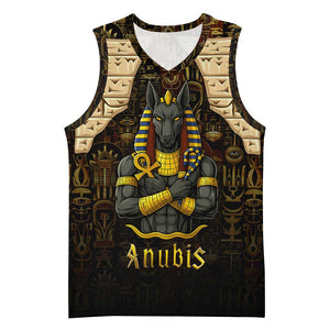 Anubis Egypt Basketball Jersey Ancient Hieroglyph Pharaoh Spirit - African Pride