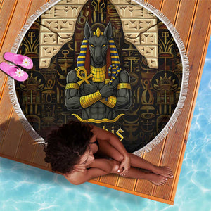 Anubis Egypt Beach Blanket Ancient Hieroglyph Pharaoh Spirit - African Pride