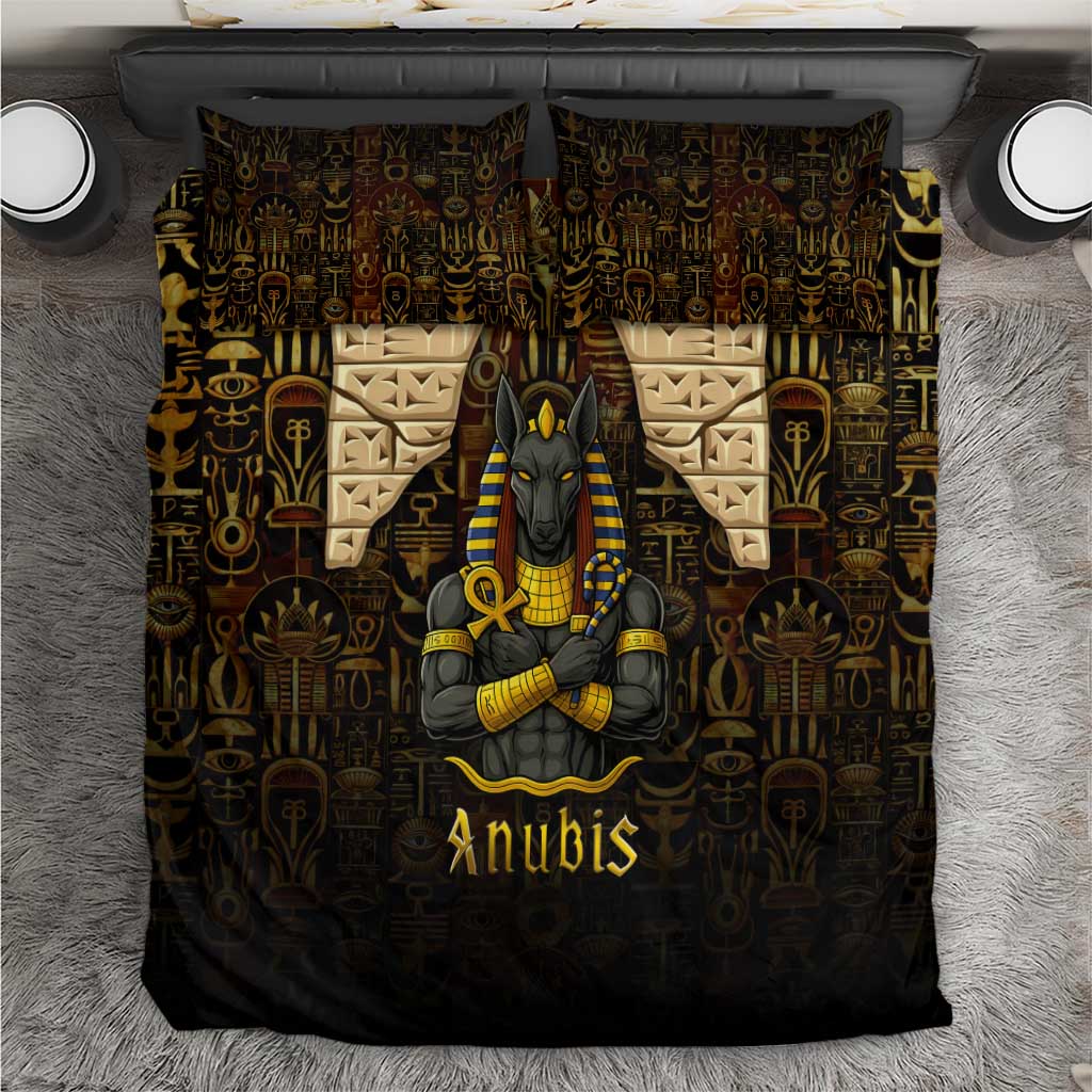 Anubis Egypt Bedding Set Ancient Hieroglyph Pharaoh Spirit - African Pride