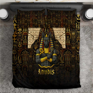 Anubis Egypt Bedding Set Ancient Hieroglyph Pharaoh Spirit - African Pride