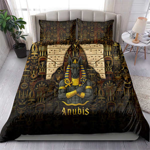 Anubis Egypt Bedding Set Ancient Hieroglyph Pharaoh Spirit - African Pride