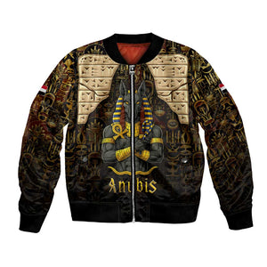 Anubis Egypt Bomber Jacket Ancient Hieroglyph Pharaoh Spirit - African Pride