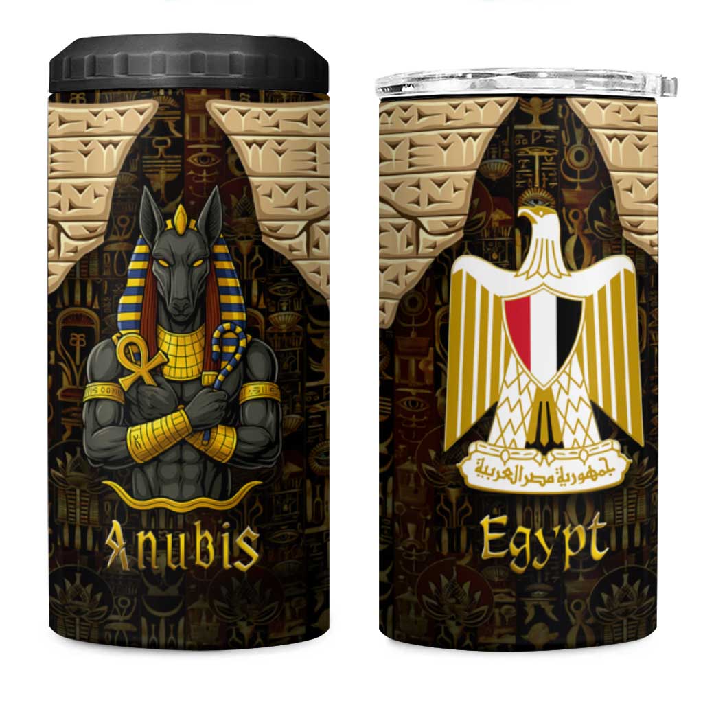 Anubis Egypt 4 in 1 Can Cooler Tumbler Ancient Hieroglyph Pharaoh Spirit - African Pride
