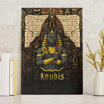 Anubis Egypt Canvas Wall Art Ancient Hieroglyph Pharaoh Spirit - African Pride