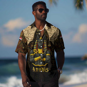 Anubis Egypt Hawaiian Shirt Ancient Hieroglyph Pharaoh Spirit - African Pride