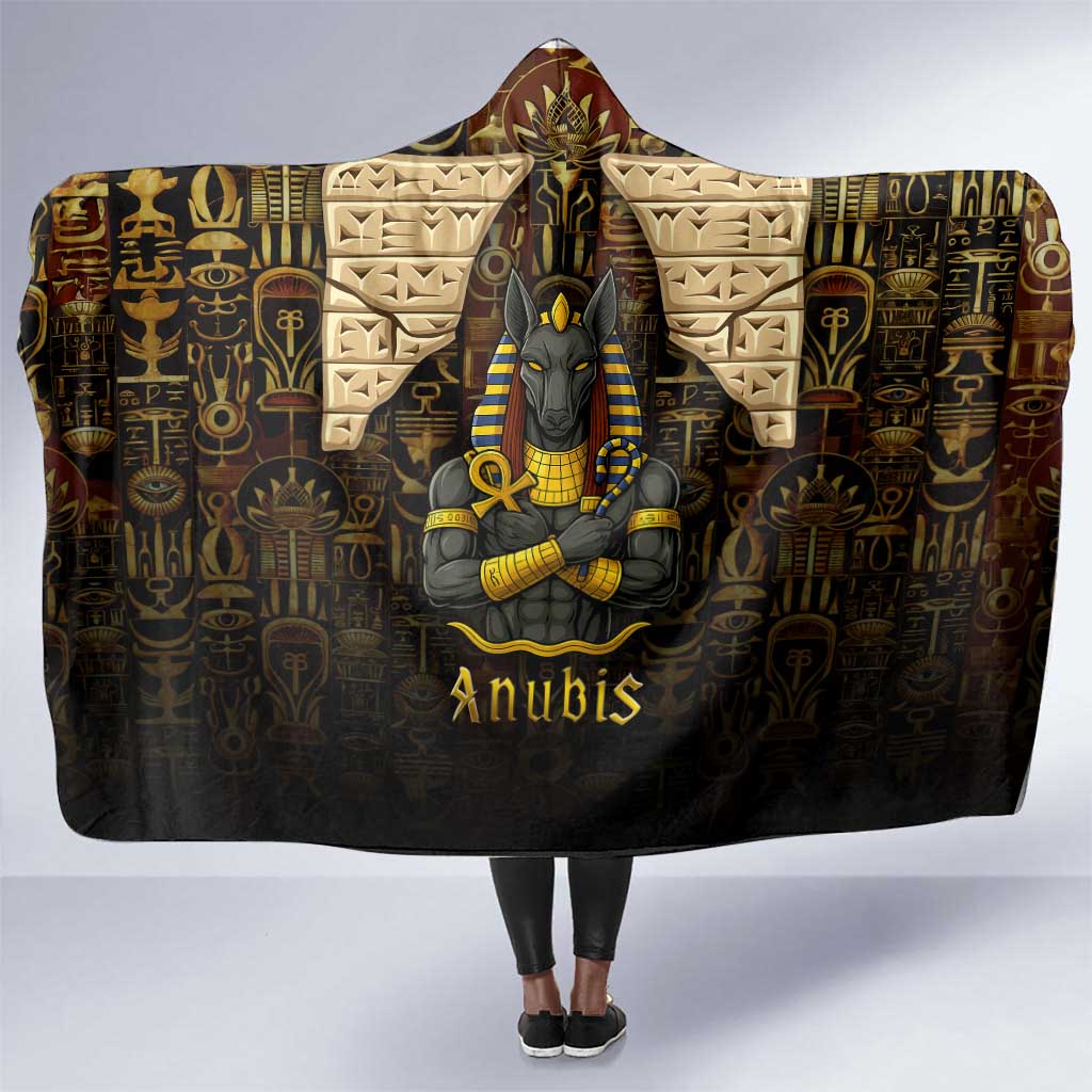 Anubis Egypt Hooded Blanket Ancient Hieroglyph Pharaoh Spirit - African Pride