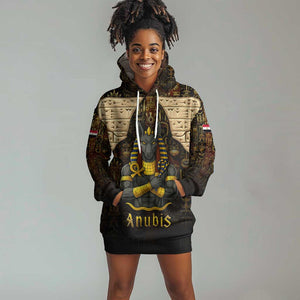Anubis Egypt Hoodie Dress Ancient Hieroglyph Pharaoh Spirit - African Pride